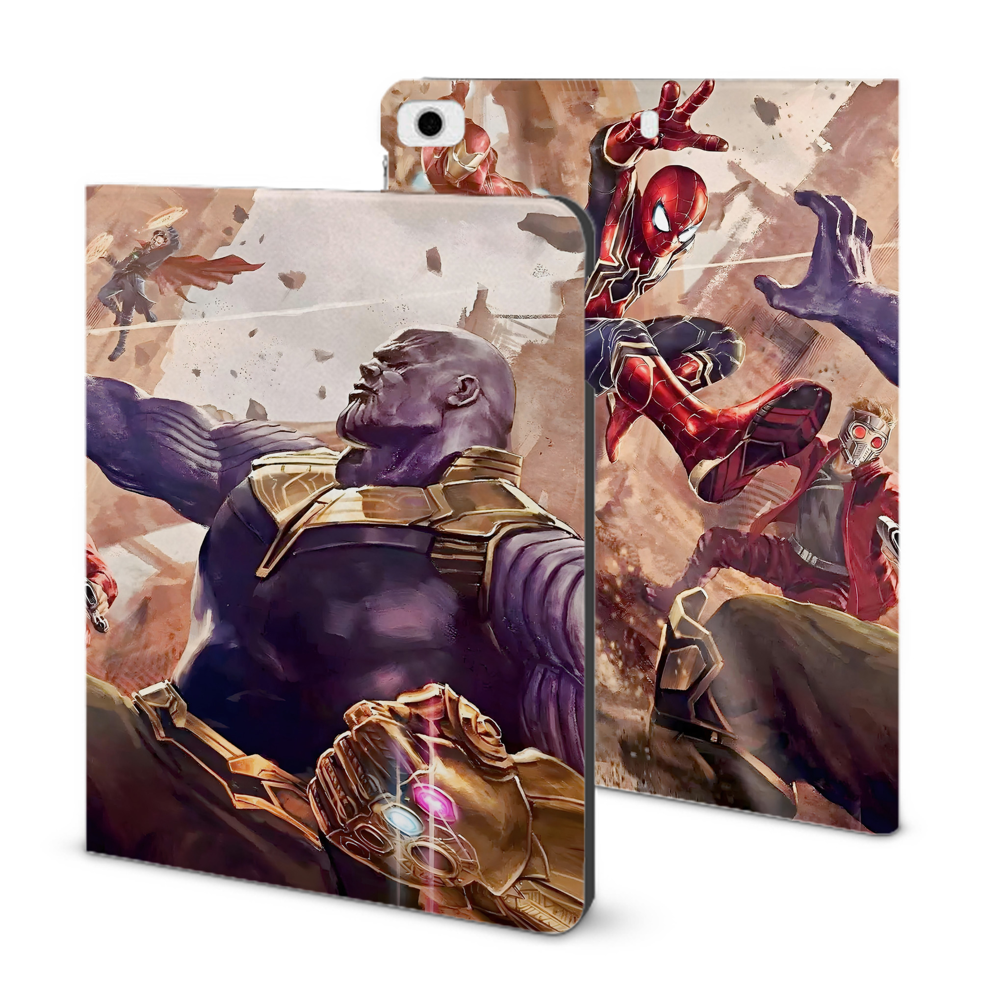 （画像用） アベンジャーズ The Avengers IPad ケース ブック型 PUレザー TPU 耐衝撃 軽量 薄型 ペン収納なし 全面保護 IPad 各モデル対応